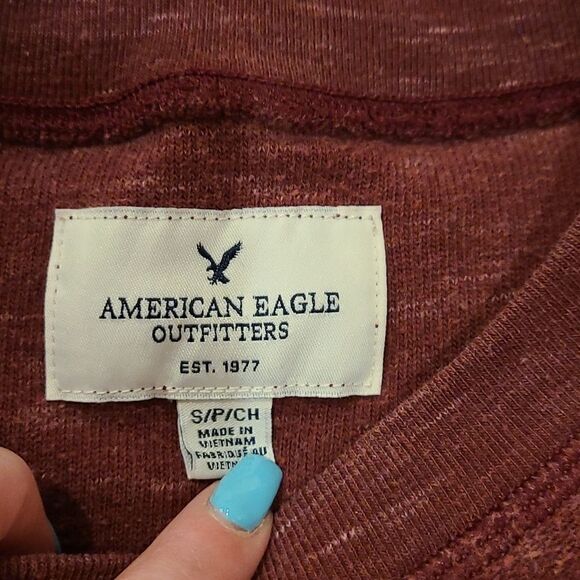 American eagle‎ womens dreamer soft maroon long sleeve size small - Picture 2 of 4